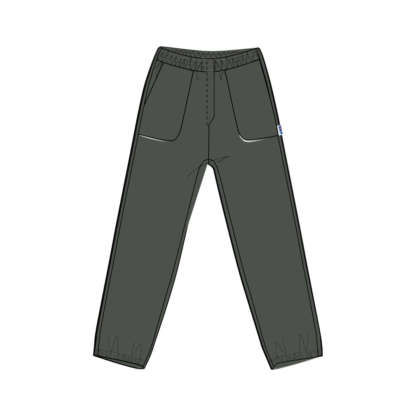 7002 PANTS - Pants - Sport Trousers - UNISEX - GREEN BLACKISH