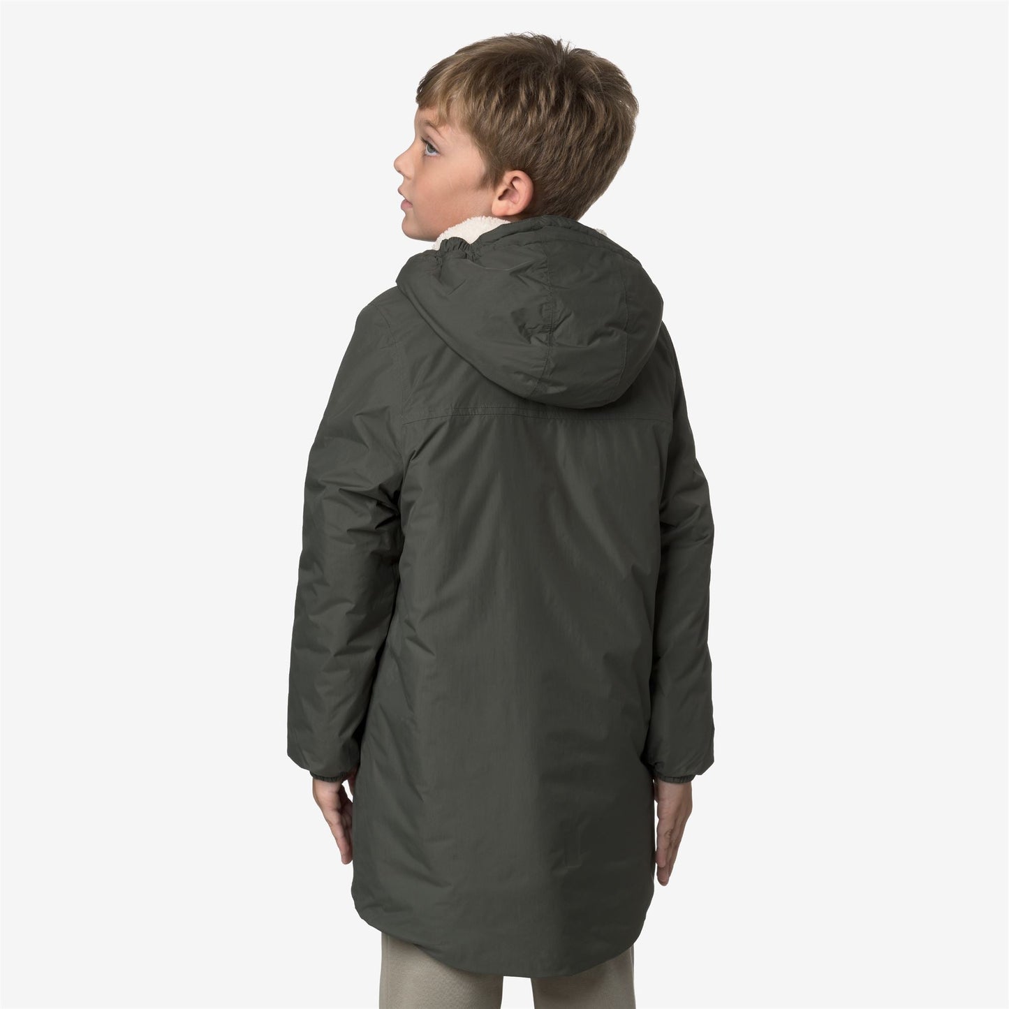 P. LE VRAI 4.0 EIFFEL ORSETTO - Jackets - 3/4 LENGTH - KID UNISEX - GREEN BLACKISH