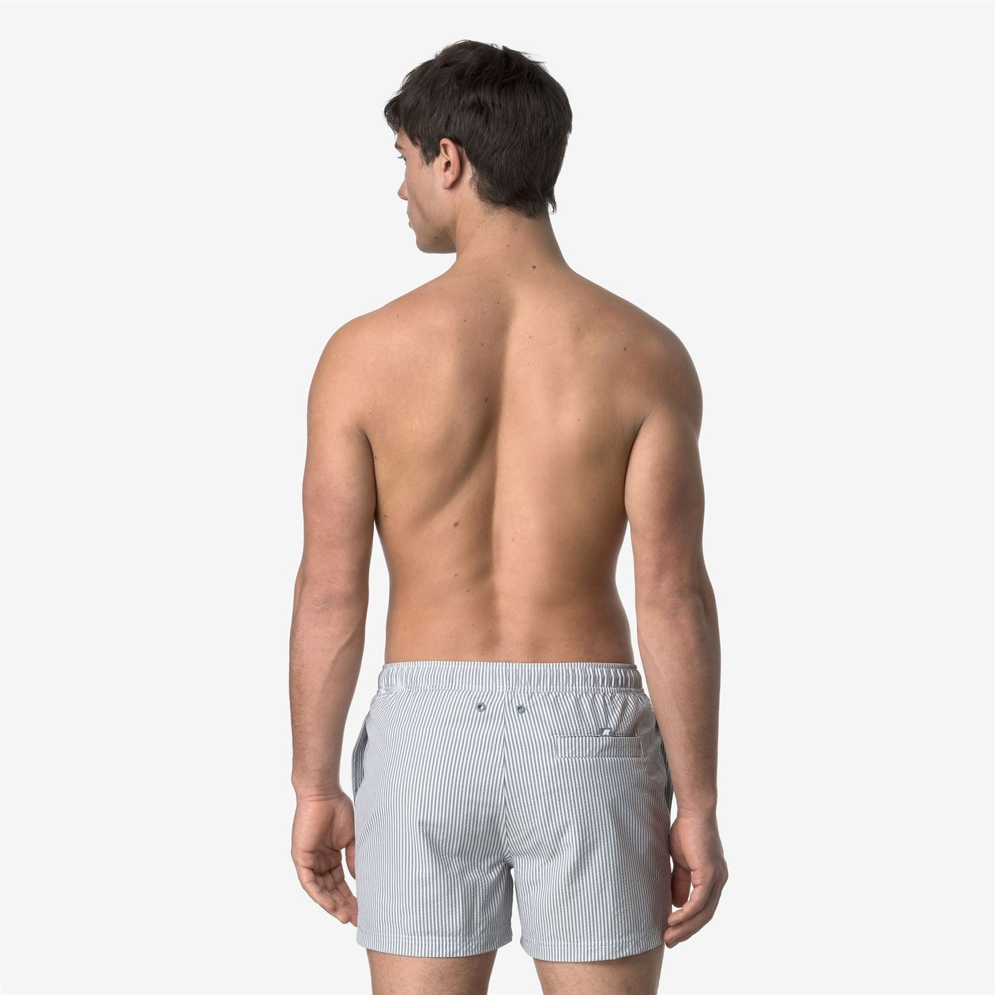 HAZEL MID STRIPES BEACH - Bathing Suits - Swimming Trunks - MAN - WHITE-GREY MD