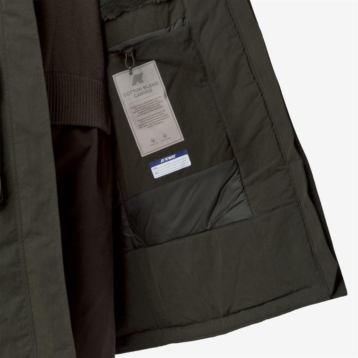 BRUNIL COTTON FEEL - Jackets - Long - WOMAN - Green Blackish-Green Blackish FUR