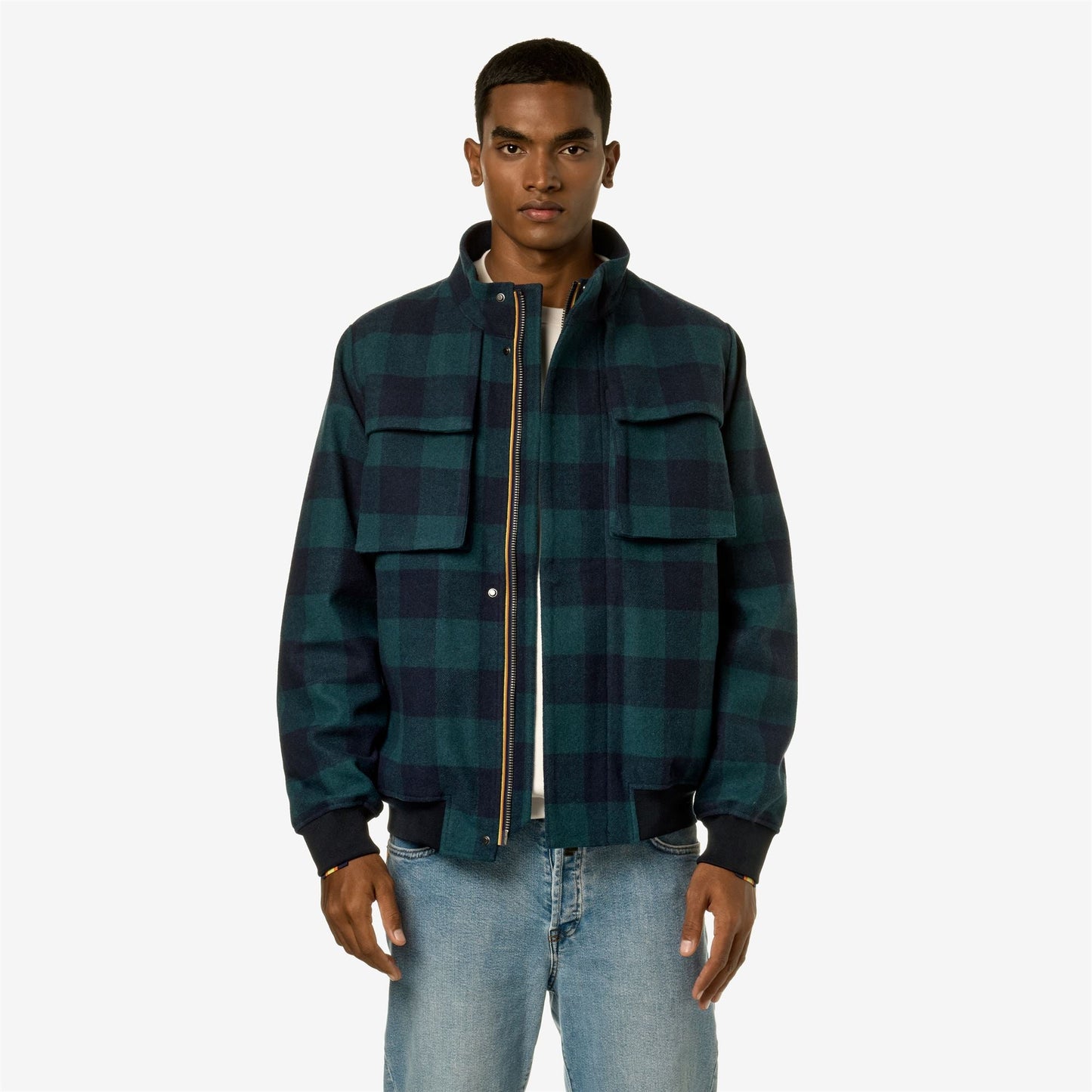 LONDEL CHECK WOOL 2L - Jackets - Short - MAN - GREEN P-BLUE D CHECK