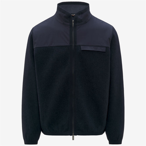 NOYERS WOOL NYLON MIX - Fleece - Pull  Over - MAN - Blue Depth-Blue Airforce