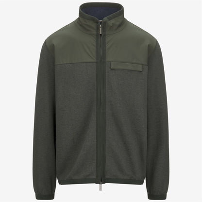 NOYERS WOOL NYLON MIX - Fleece - Pull  Over - MAN - GREEN BLACKISH-Blue Airforce