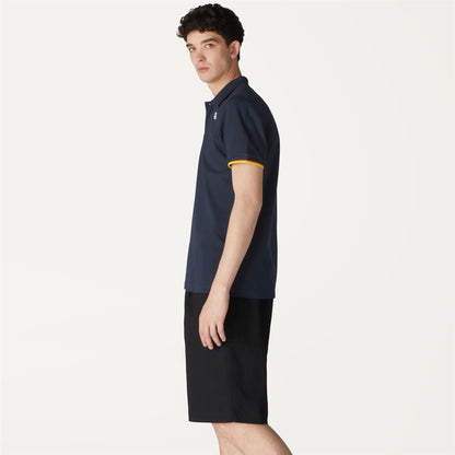 VINCENT CONTRAST STRETCH - Polo Shirts - Polo - MAN - BLUE DEPTH