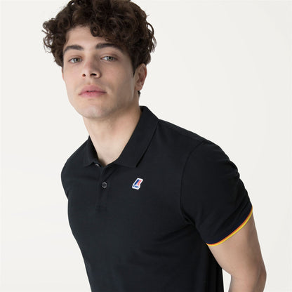 VINCENT CONTRAST STRETCH - Polo Shirts - Polo - MAN - BLACK PURE