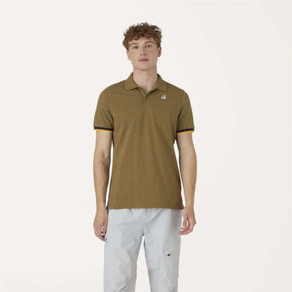 VINCENT CONTRAST STRETCH - Polo Shirts - Polo - MAN - GREEN BURNT