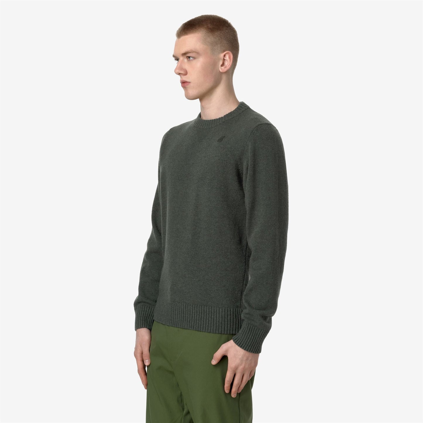 SEBASTIEN LAMBSWOOL - Knitwear - Pull  Over - MAN - GREEN BLACKISH