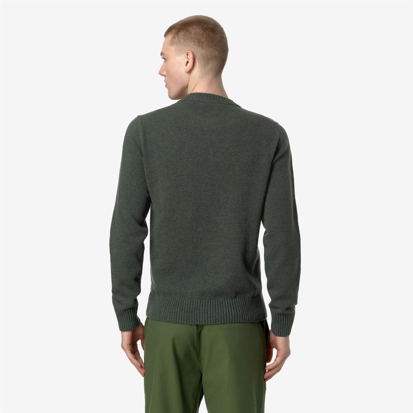 SEBASTIEN LAMBSWOOL - Knitwear - Pull  Over - MAN - GREEN BLACKISH