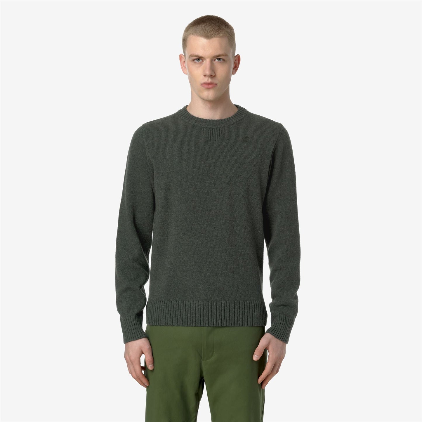 SEBASTIEN LAMBSWOOL - Knitwear - Pull  Over - MAN - GREEN BLACKISH