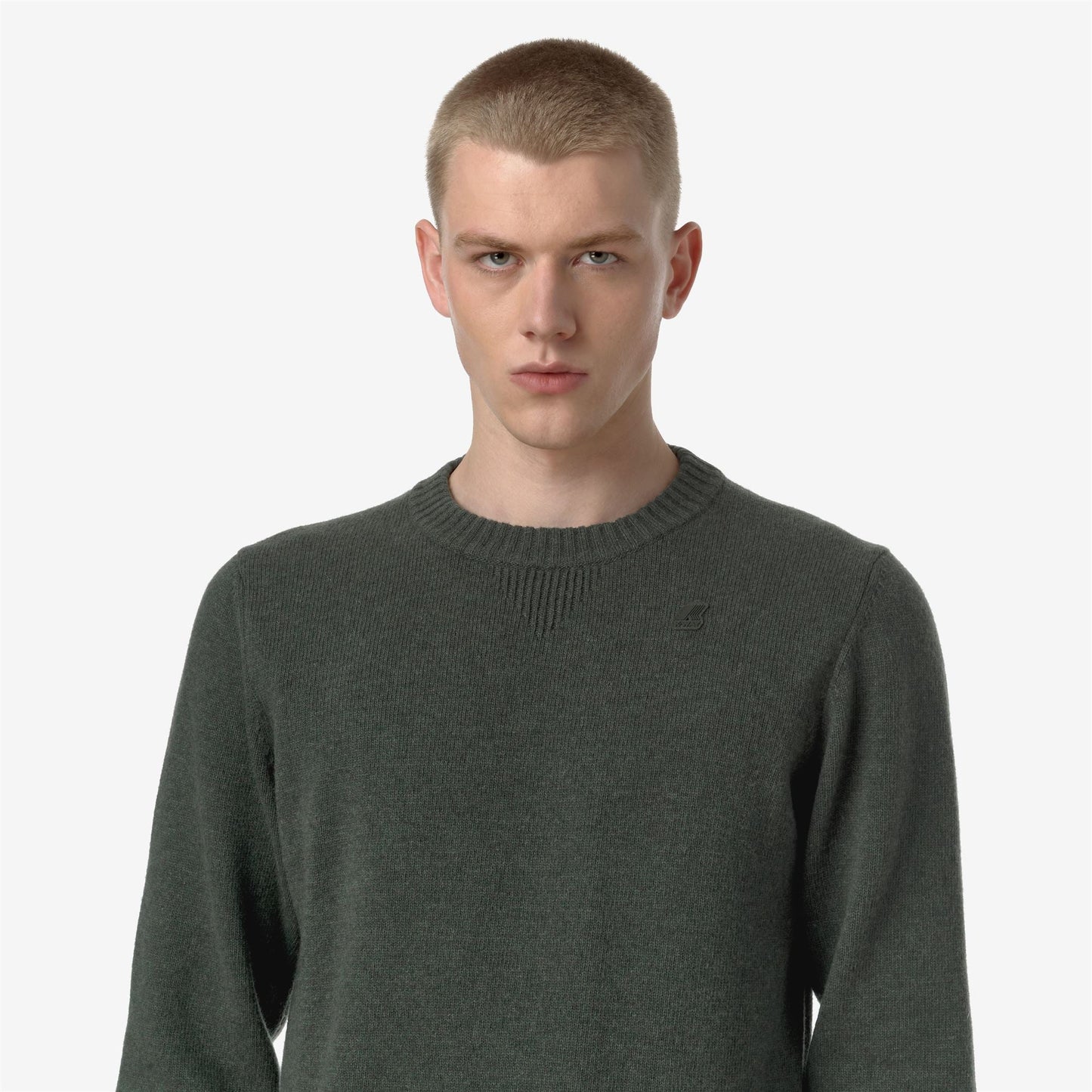 SEBASTIEN LAMBSWOOL - Knitwear - Pull  Over - MAN - GREEN BLACKISH