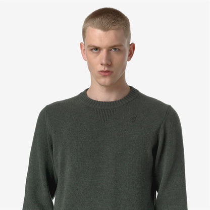 SEBASTIEN LAMBSWOOL - Knitwear - Pull  Over - MAN - GREEN BLACKISH