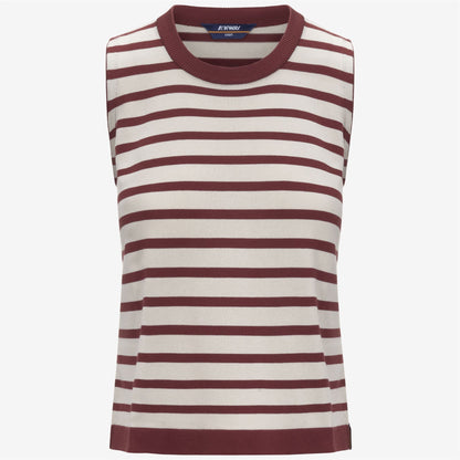 GERI STRIPES - Knitwear - Vest - WOMAN - BEIGE LT-RED JASPER