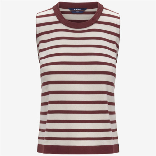 GERI STRIPES - Knitwear - Vest - WOMAN - BEIGE LT-RED JASPER