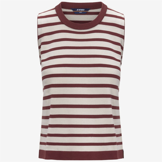 GERI STRIPES - Knitwear - Vest - WOMAN - BEIGE LT-RED JASPER
