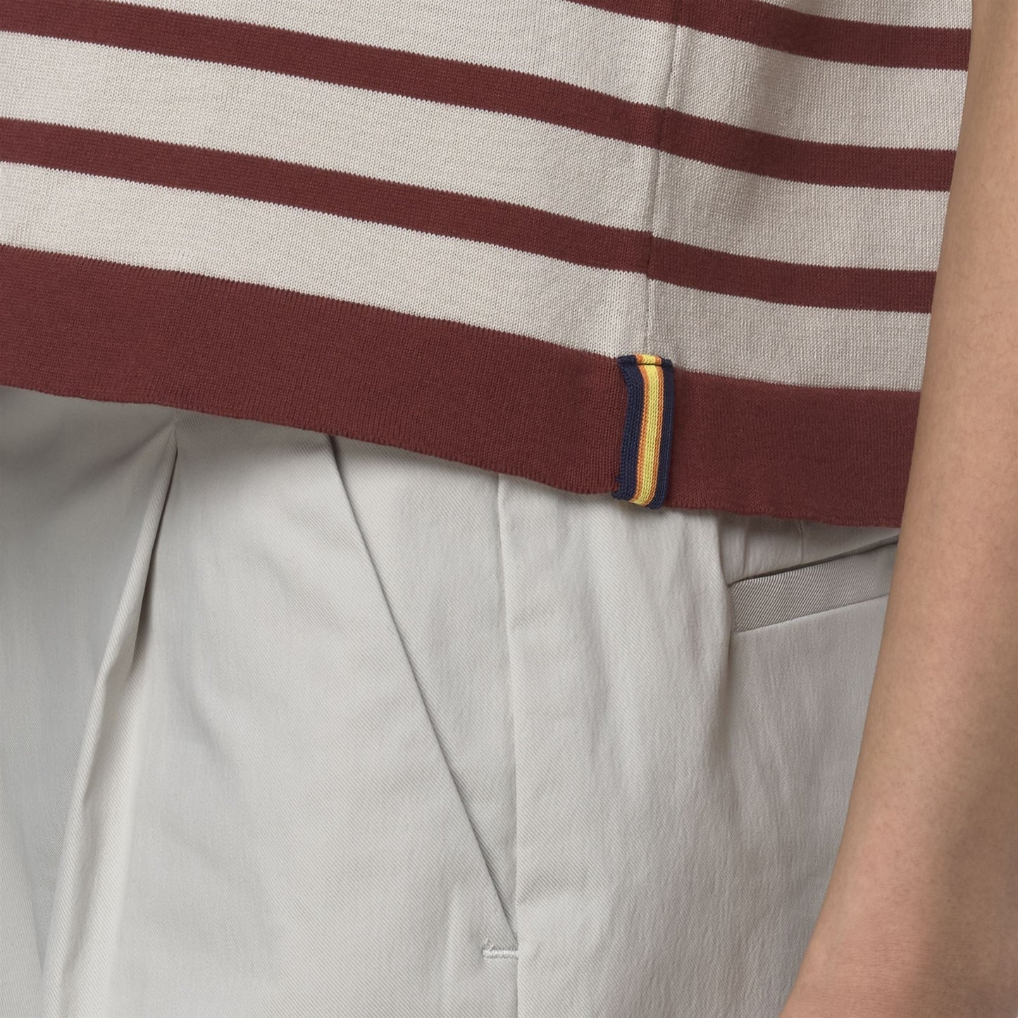 GERI STRIPES - Knitwear - Vest - WOMAN - BEIGE LT-RED JASPER