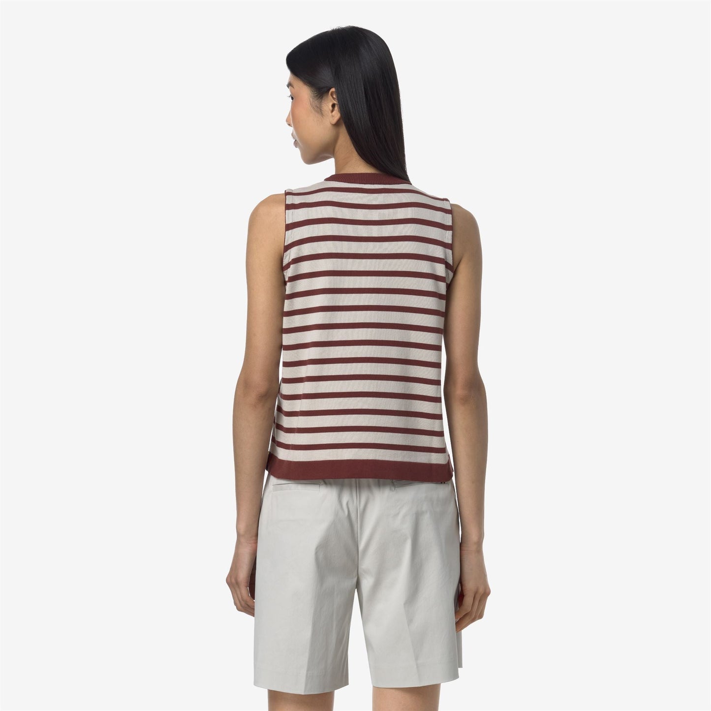 GERI STRIPES - Knitwear - Vest - WOMAN - BEIGE LT-RED JASPER