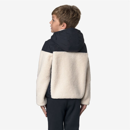 P. SAMSON 4.0 ORSETTO - Fleece - Hoodie Full Zip - KID UNISEX - Blue Depth-Ecru