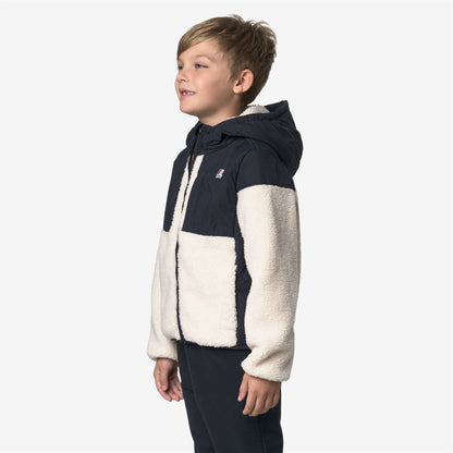 P. SAMSON 4.0 ORSETTO - Fleece - Hoodie Full Zip - KID UNISEX - Blue Depth-Ecru