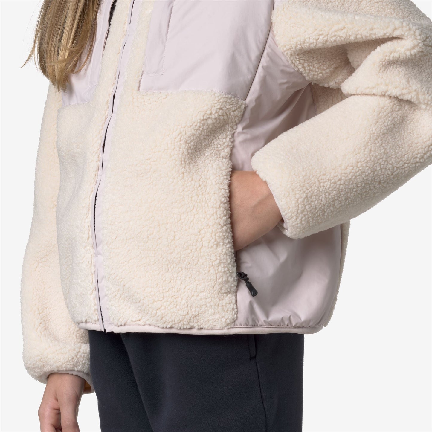 P. SAMSON 4.0 ORSETTO - Fleece - Hoodie Full Zip - KID UNISEX - Rose Hushed--Ecru