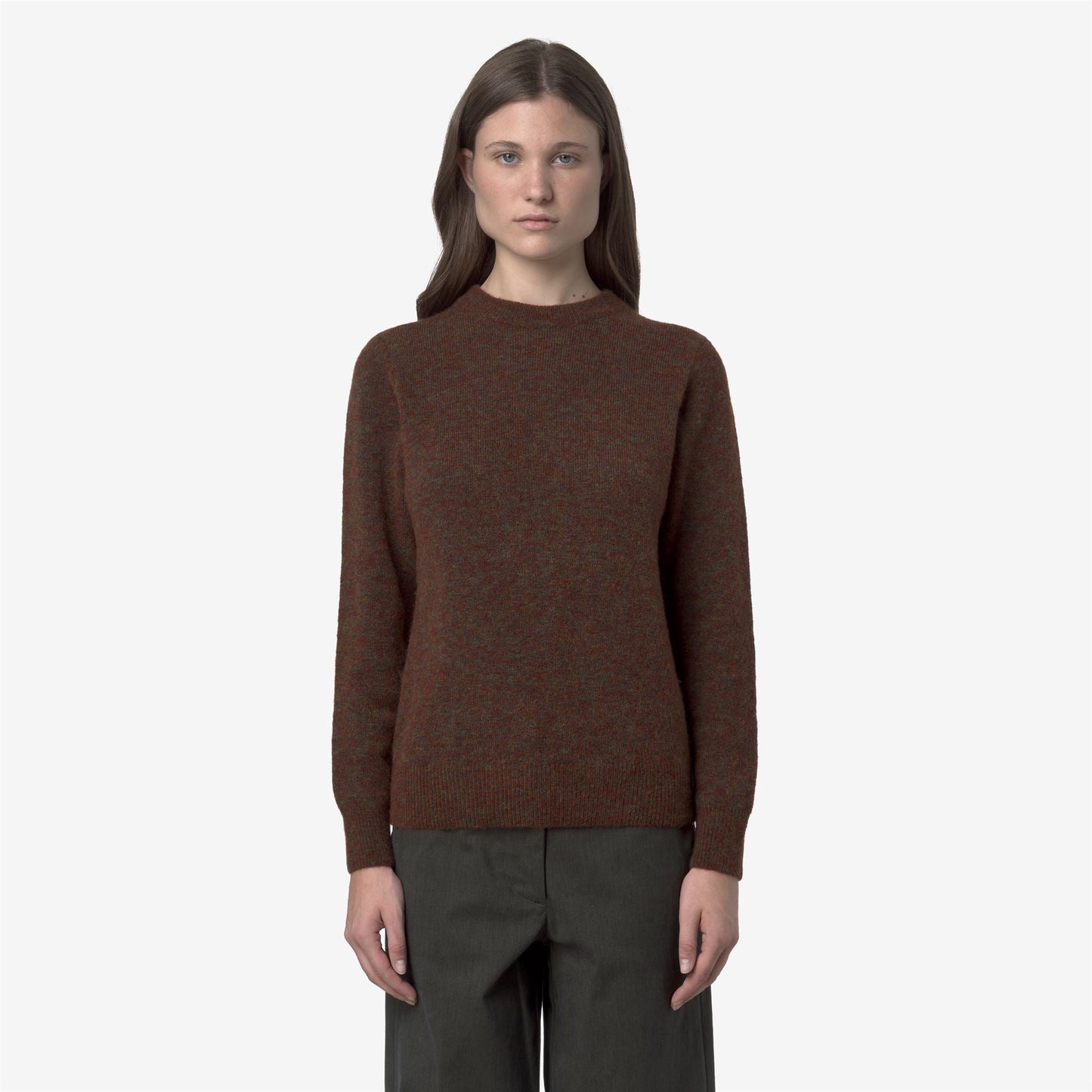 CLARISSE WOOL STRETCH - Knitwear - Pull  Over - WOMAN - Brown Coffee Mix