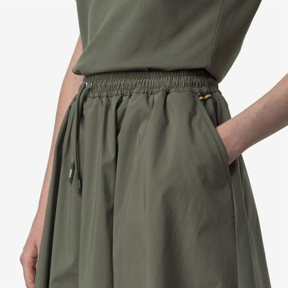 MOSELLA LIGHT POPLIN TECH - Skirts - Long - WOMAN - GREEN LICHEN