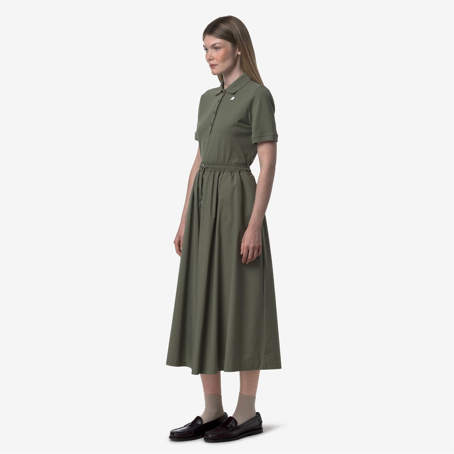 MOSELLA LIGHT POPLIN TECH - Skirts - Long - WOMAN - GREEN LICHEN