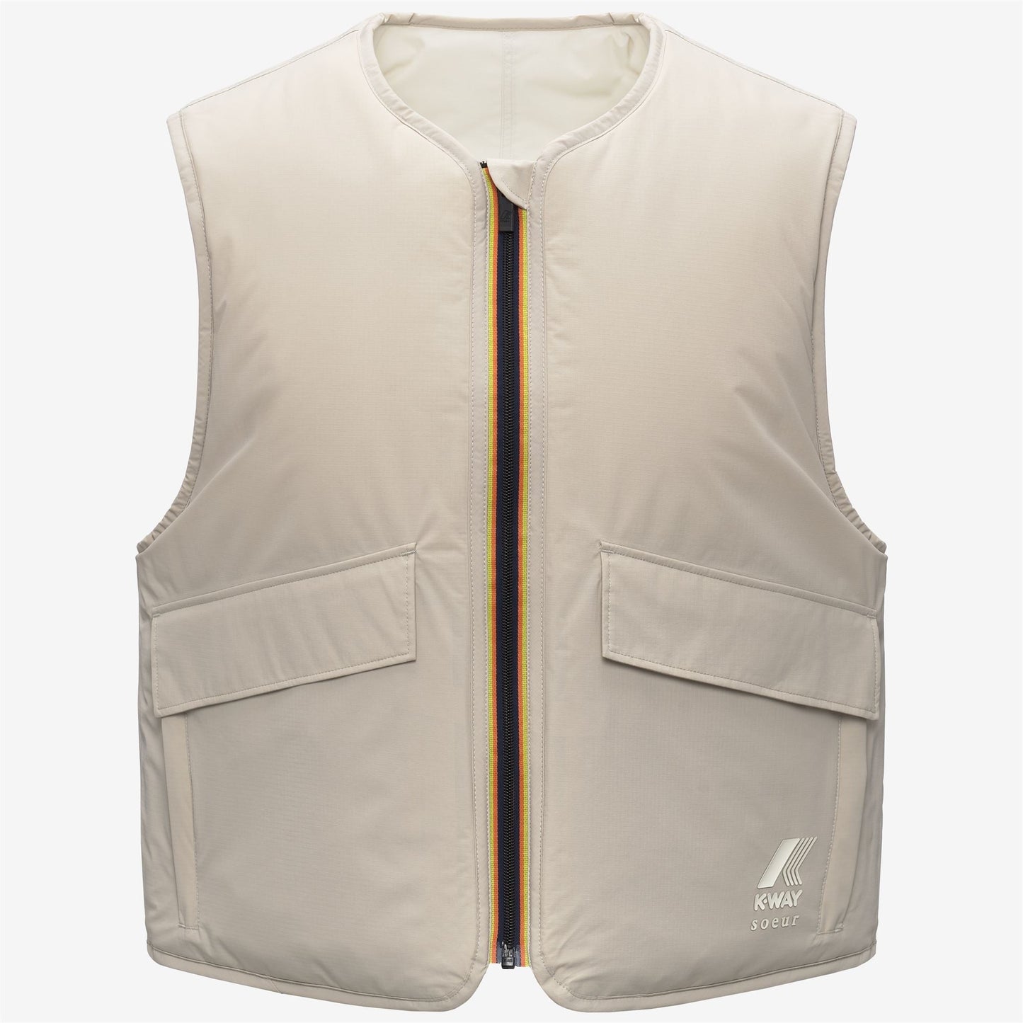 WES PADDED SOEUR - Jackets - Vest - UNISEX - Grey Lt Calce-Beige Baby