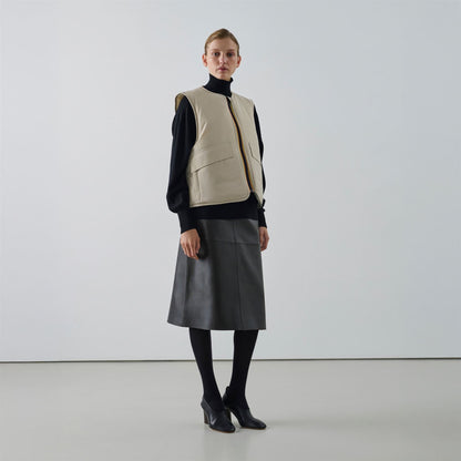 WES PADDED SOEUR - Jackets - Vest - UNISEX - Grey Lt Calce-Beige Baby