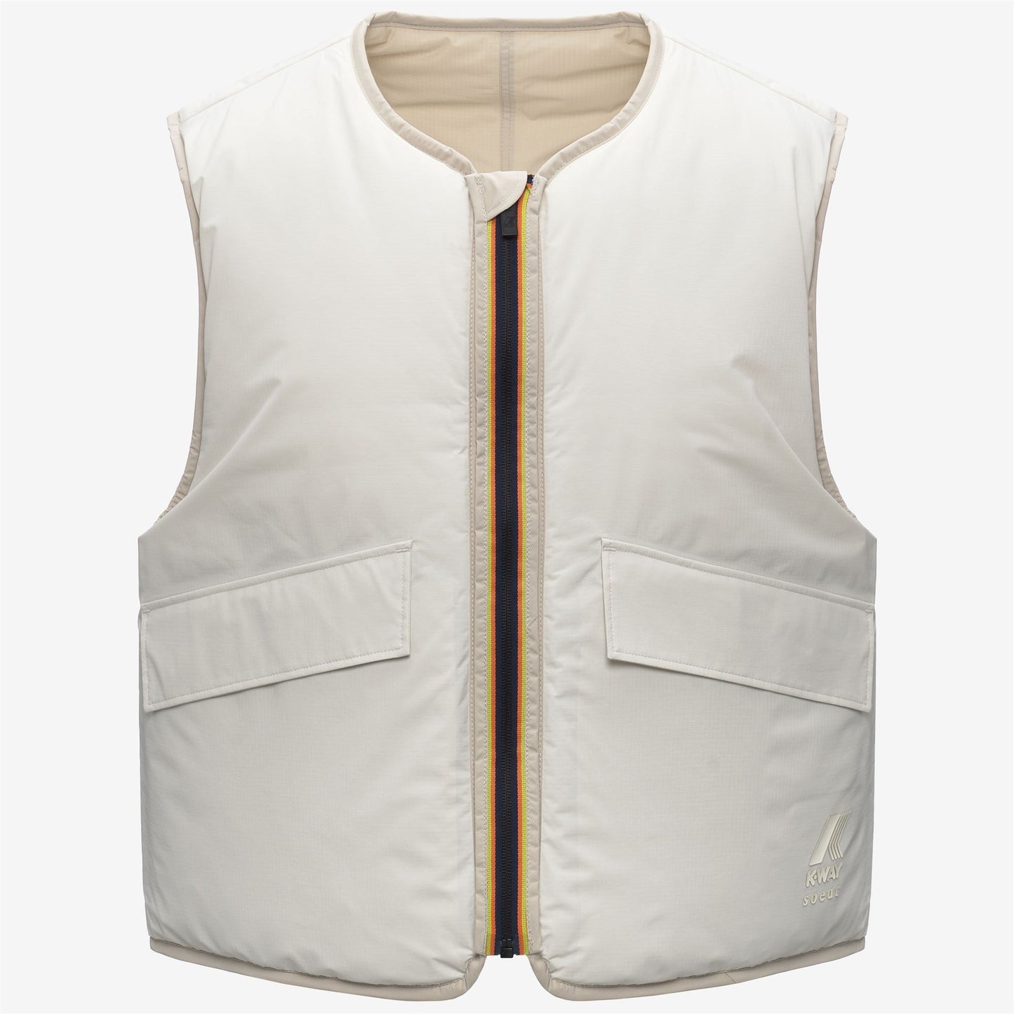 WES PADDED SOEUR - Jackets - Vest - UNISEX - Grey Lt Calce-Beige Baby