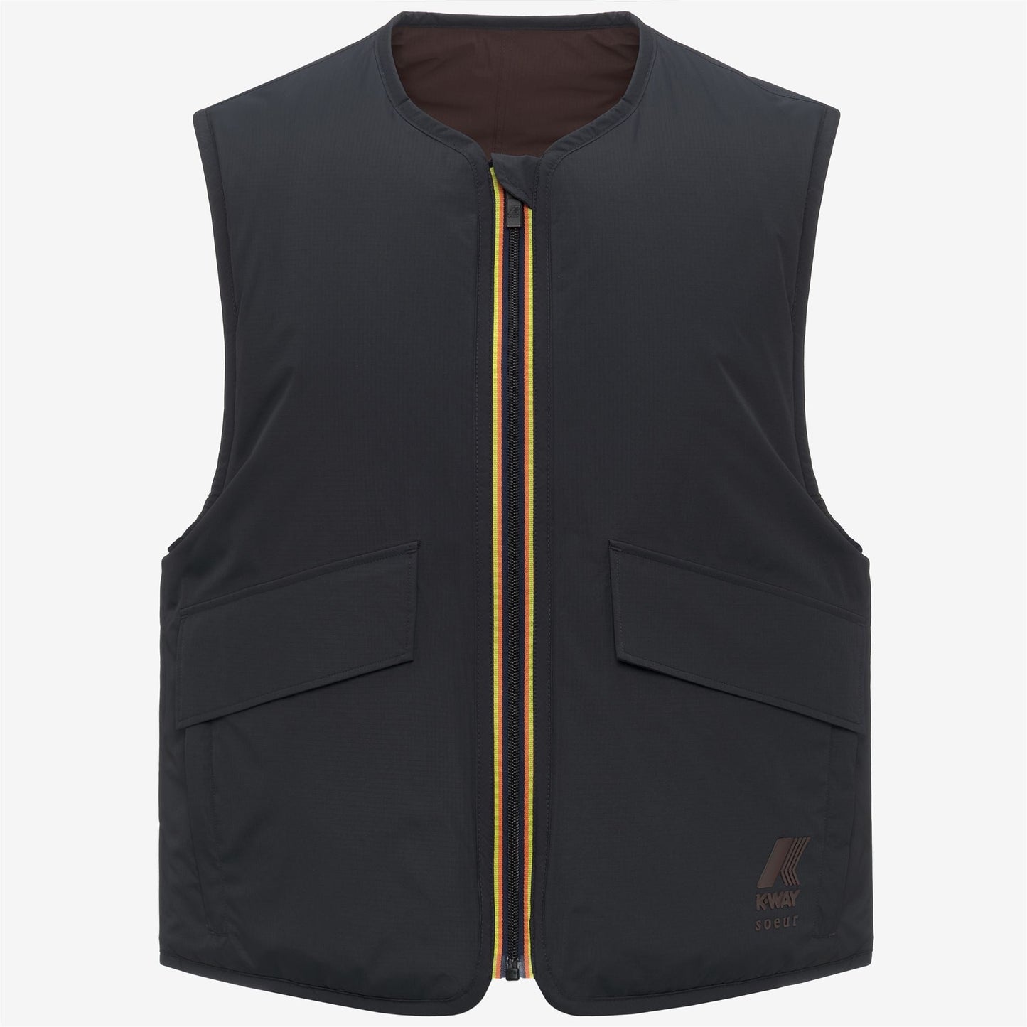 WES PADDED SOEUR - Jackets - Vest - UNISEX - Black Sand-Brown Coffee