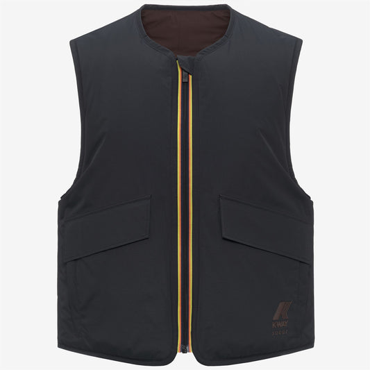 WES PADDED SOEUR - Jackets - Vest - UNISEX - Black Sand-Brown Coffee