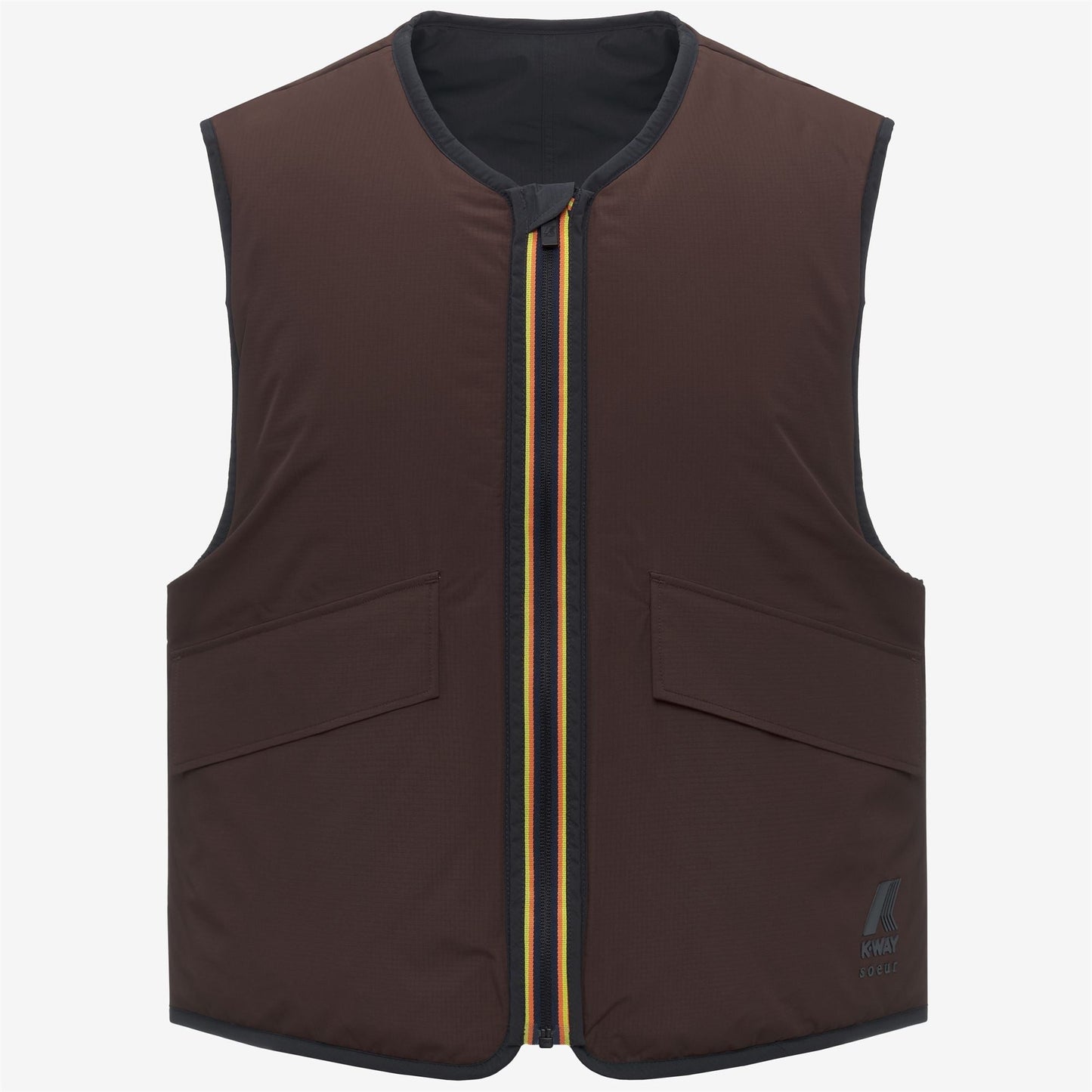 WES PADDED SOEUR - Jackets - Vest - UNISEX - Black Sand-Brown Coffee