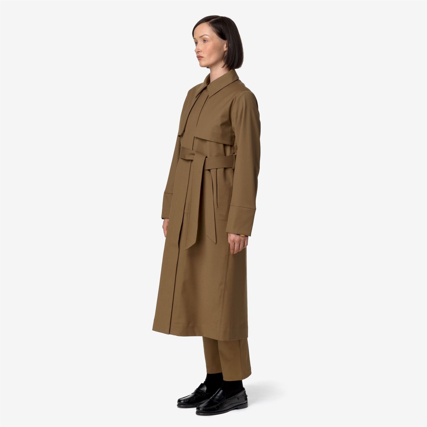 JESEL TECH WOOL BLEND - Jackets - Long - WOMAN - BROWN CORDA-BLUE DEPTH