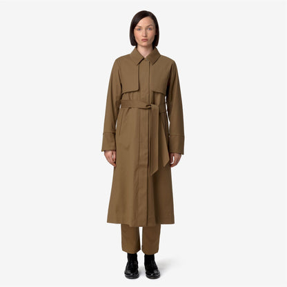 JESEL TECH WOOL BLEND - Jackets - Long - WOMAN - BROWN CORDA-BLUE DEPTH