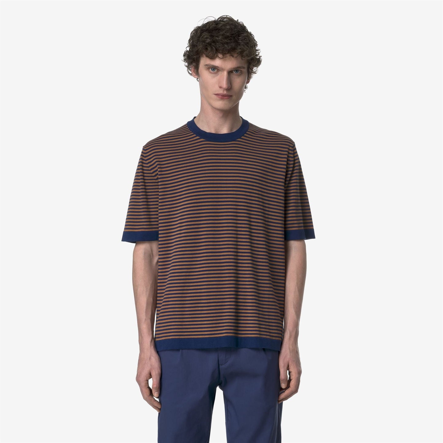 COMBE STRIPES - Knitwear - Pull  Over - MAN - BLUE DEPTHS-BROWN BRAN