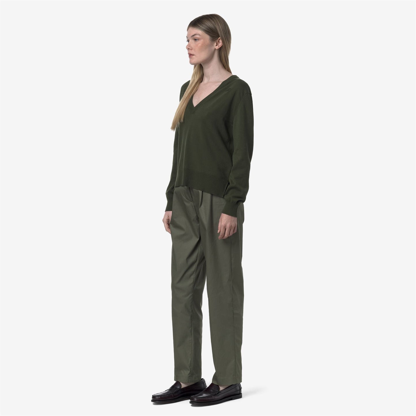EYRE TWILL TECH - Pants - CHINO - WOMAN - GREEN LICHEN