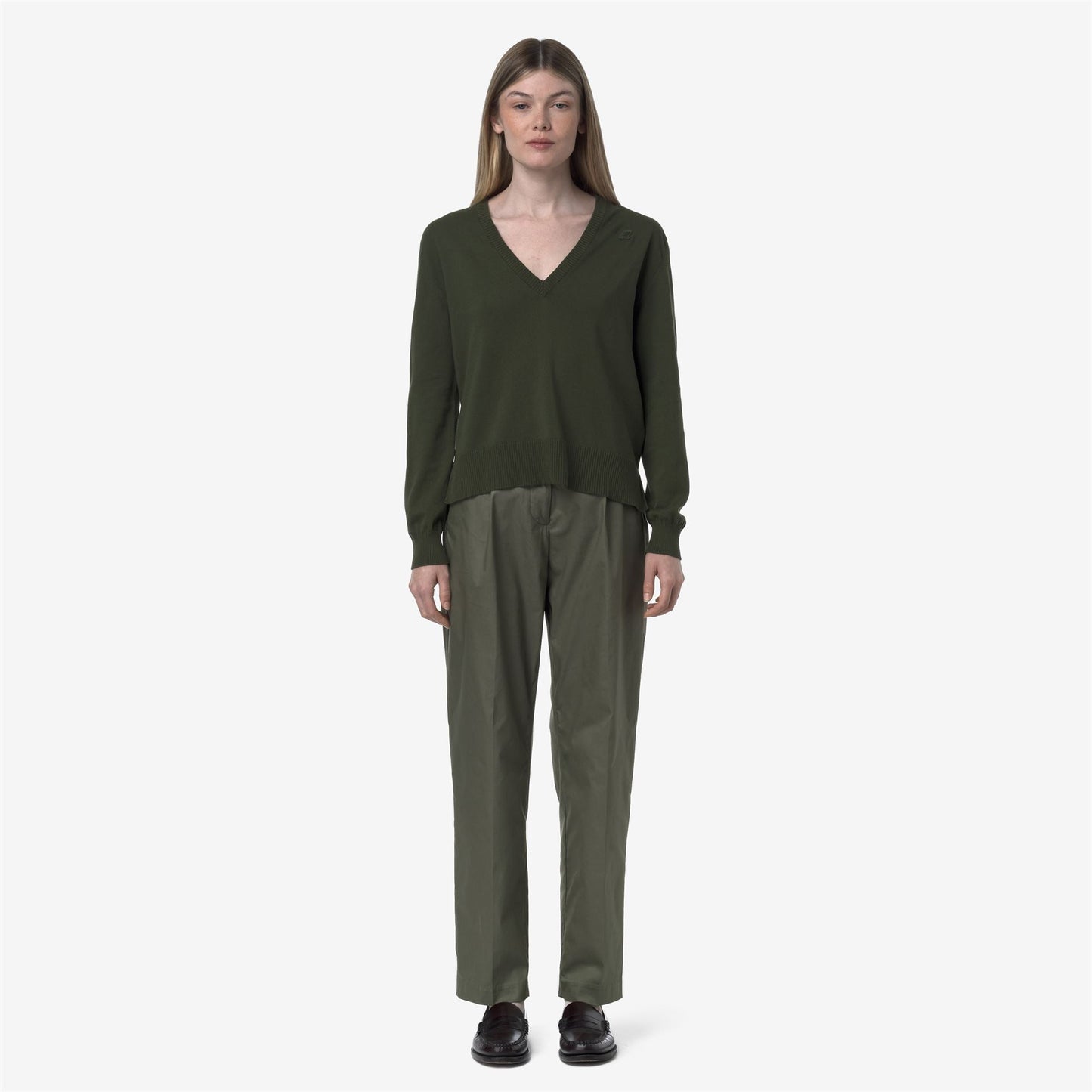 EYRE TWILL TECH - Pants - CHINO - WOMAN - GREEN LICHEN