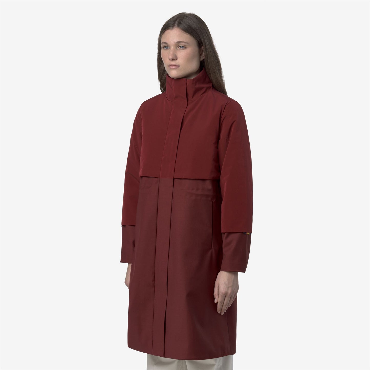 ELLA WOOL NYLON MIX - Jackets - Long - WOMAN - Red Syrah Combo