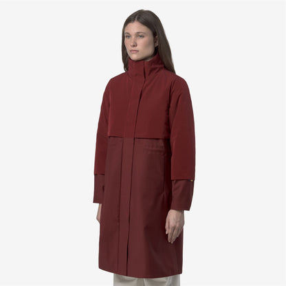 ELLA WOOL NYLON MIX - Jackets - Long - WOMAN - Red Syrah Combo