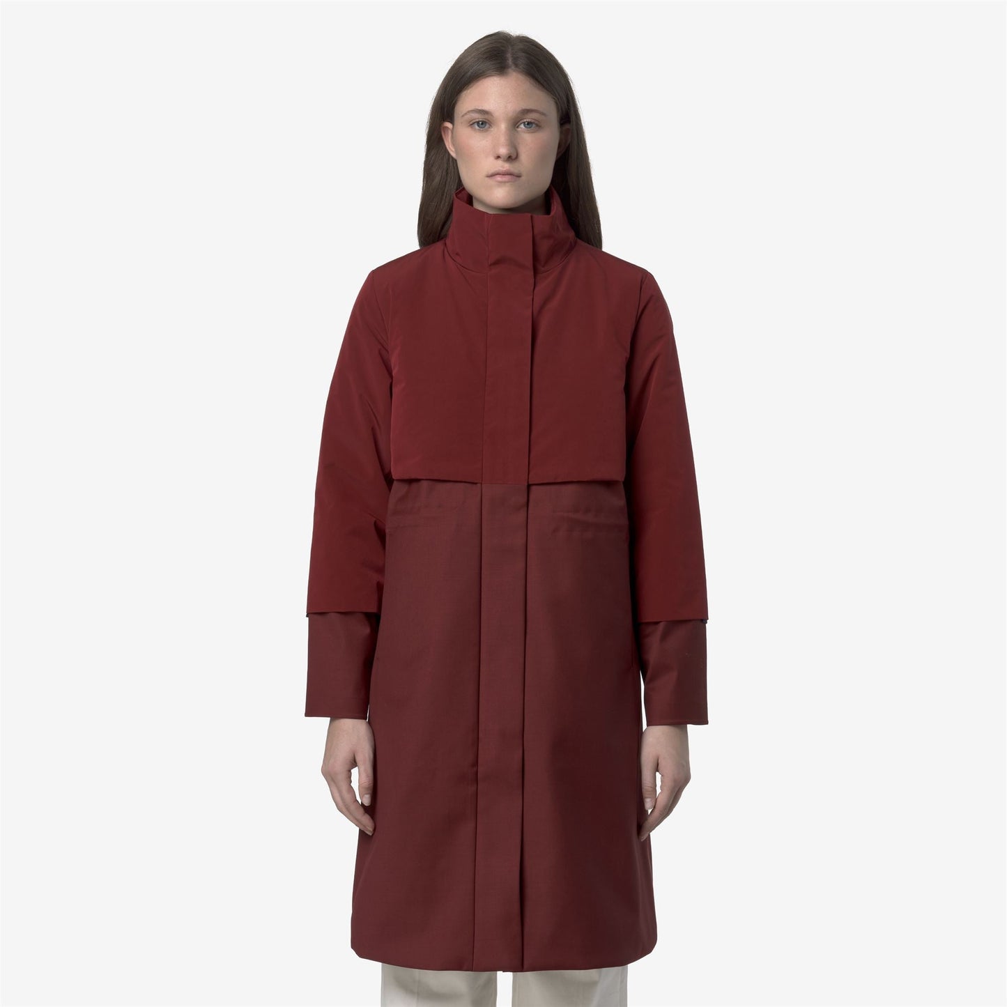 ELLA WOOL NYLON MIX - Jackets - Long - WOMAN - Red Syrah Combo
