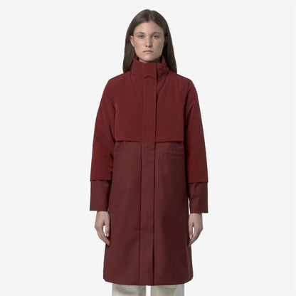 ELLA WOOL NYLON MIX - Jackets - Long - WOMAN - Red Syrah Combo