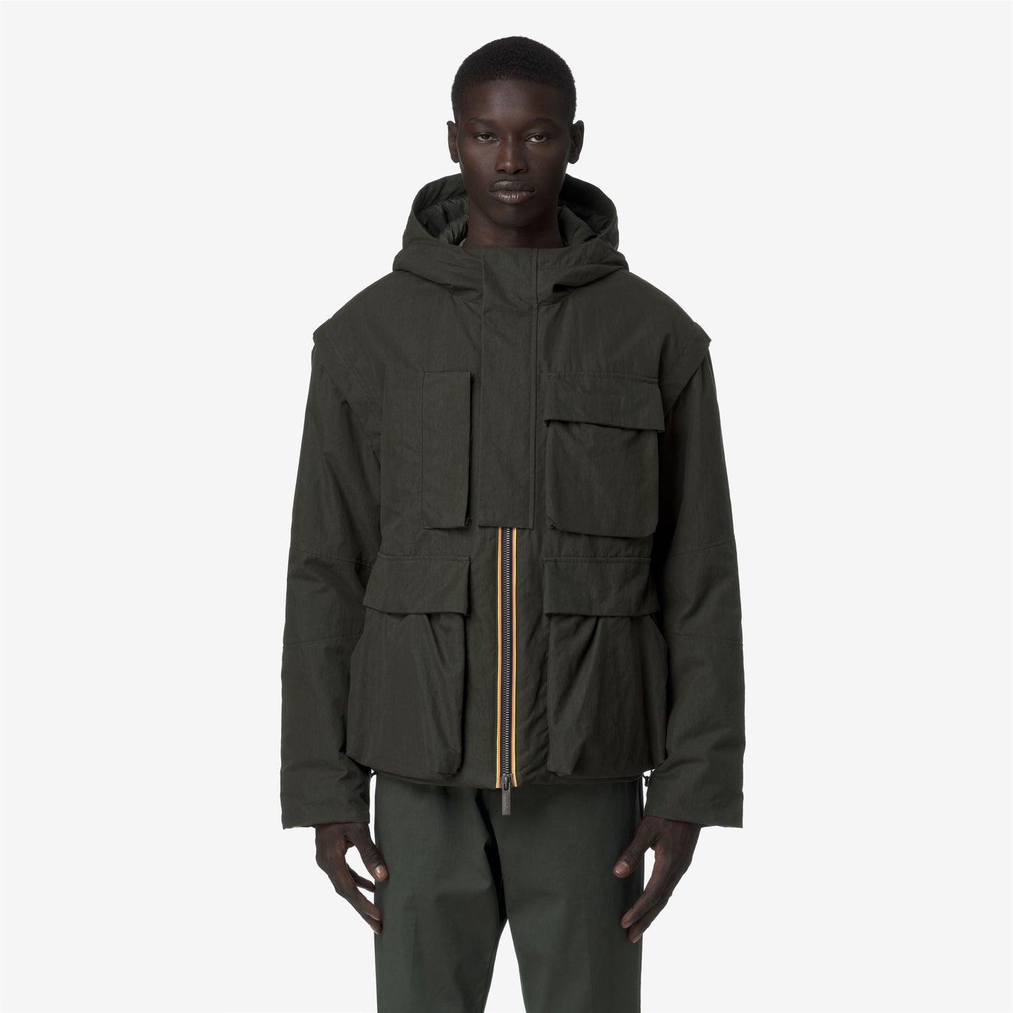 GUILLERMO COTTON FEEL - Jackets - Short - MAN - Green Blackish Combo