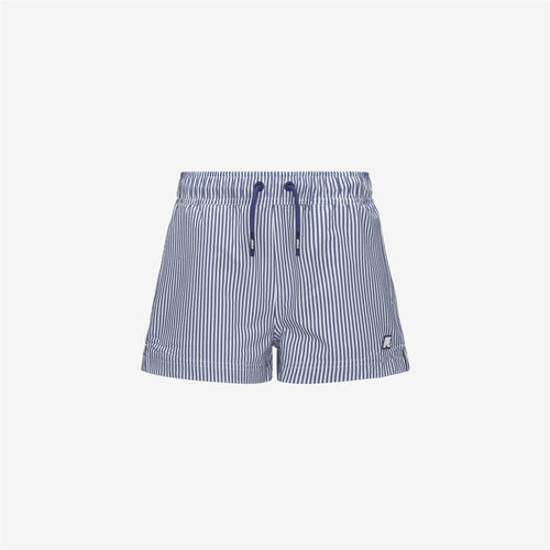 P. HAZEL STRIPES BEACH - Bathing Suits - Swimming Trunks - BOY - WHITE-BLUE DEEP COBALT