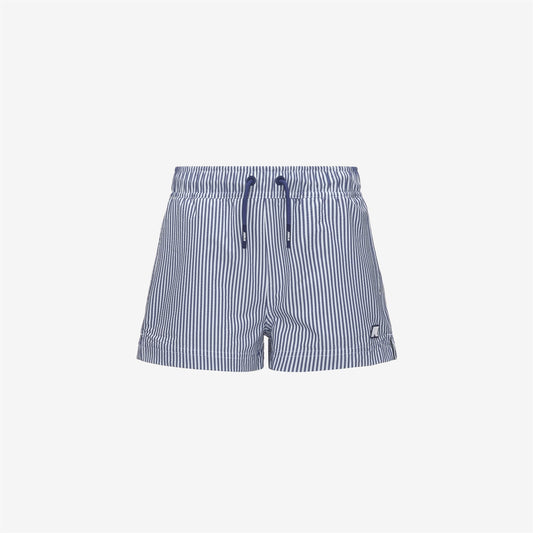 P. HAZEL STRIPES BEACH - Bathing Suits - Swimming Trunks - BOY - WHITE-BLUE DEEP COBALT