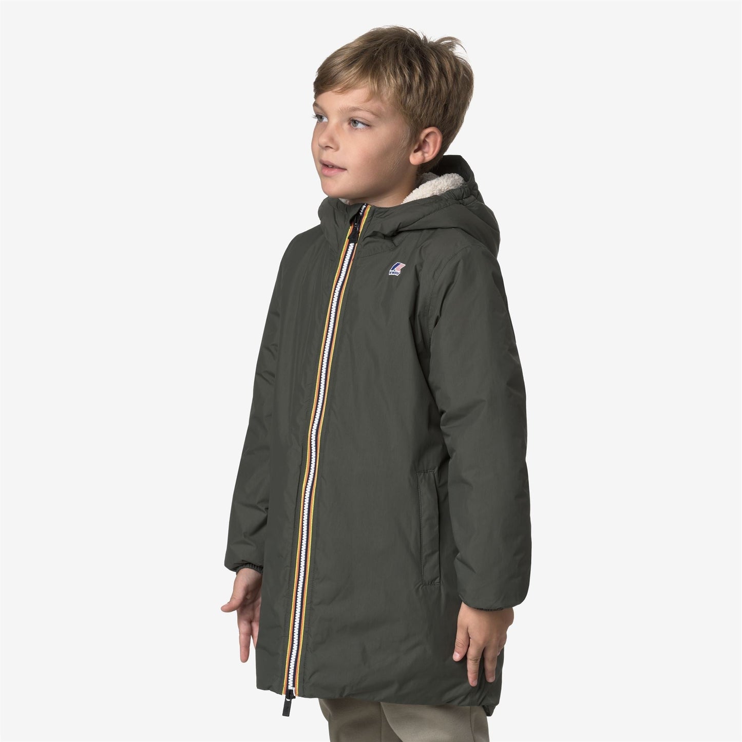 P. LE VRAI 4.0 EIFFEL ORSETTO - Jackets - 3/4 LENGTH - KID UNISEX - GREEN BLACKISH