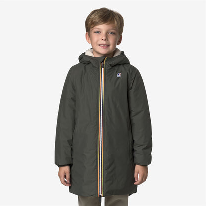 P. LE VRAI 4.0 EIFFEL ORSETTO - Jackets - 3/4 LENGTH - KID UNISEX - GREEN BLACKISH