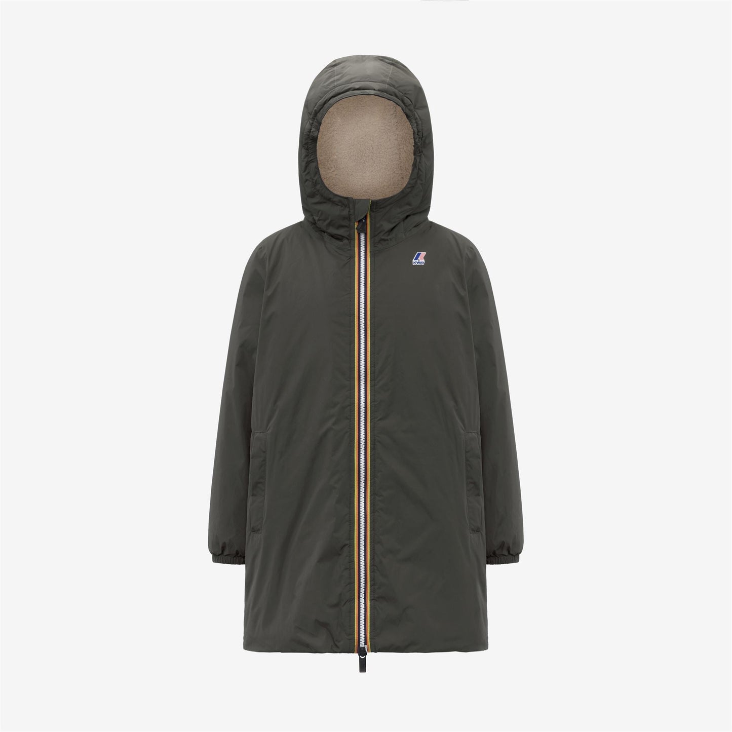 P. LE VRAI 4.0 EIFFEL ORSETTO - Jackets - 3/4 LENGTH - KID UNISEX - GREEN BLACKISH