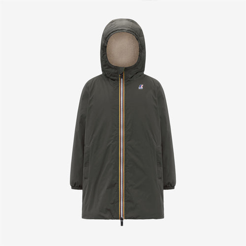 P. LE VRAI 4.0 EIFFEL ORSETTO - Jackets - 3/4 LENGTH - KID UNISEX - GREEN BLACKISH