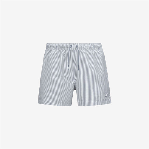 HAZEL MID STRIPES BEACH - Bathing Suits - Swimming Trunks - MAN - WHITE-GREY MD