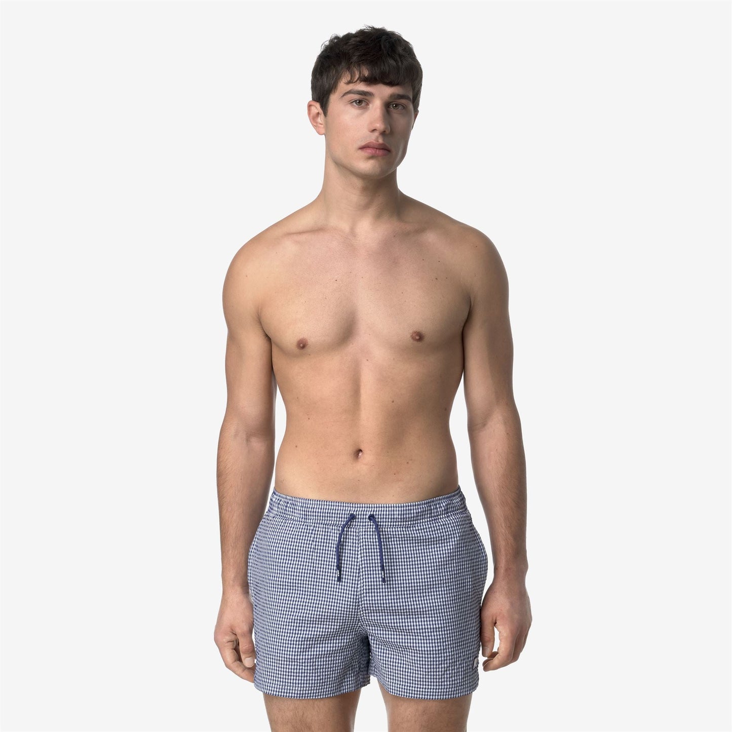HAZEL CHECK BEACH - Bathing Suits - Swimming Trunks - MAN - WHITE-BLUE DEEP COBALT